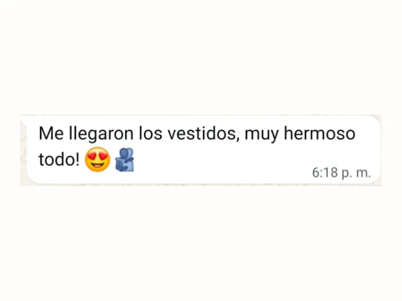 Me llegaron los vestidos, muy hermoso todo!